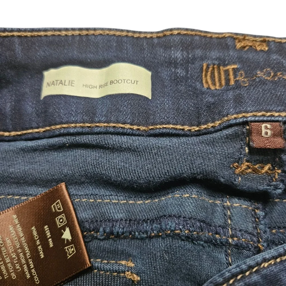 Kut from the Kloth Size 6 Natalie High Rise Bootcut Dark Wash Denim Jeans